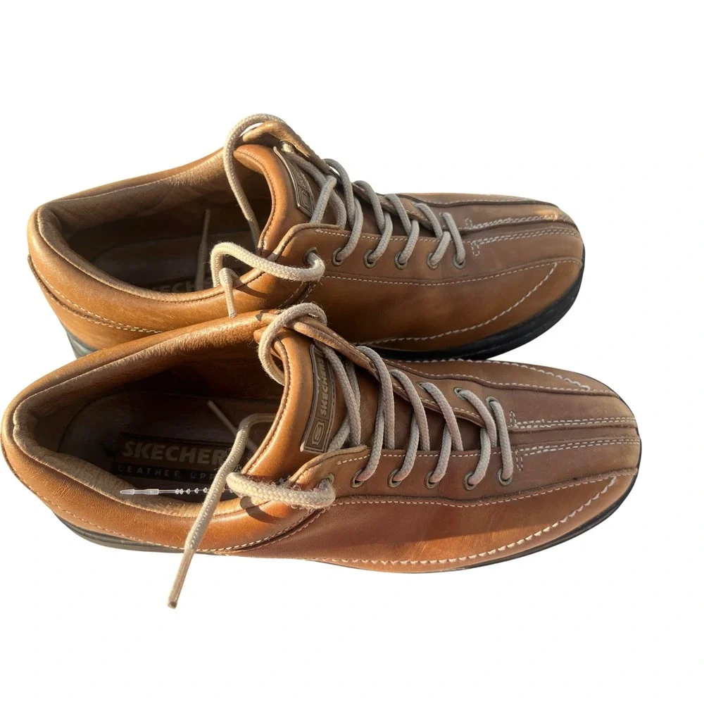 Skechers Mens 7420 Leather Oxford Shoes Brown Lace‎ Up Vintage Y2K Size 12